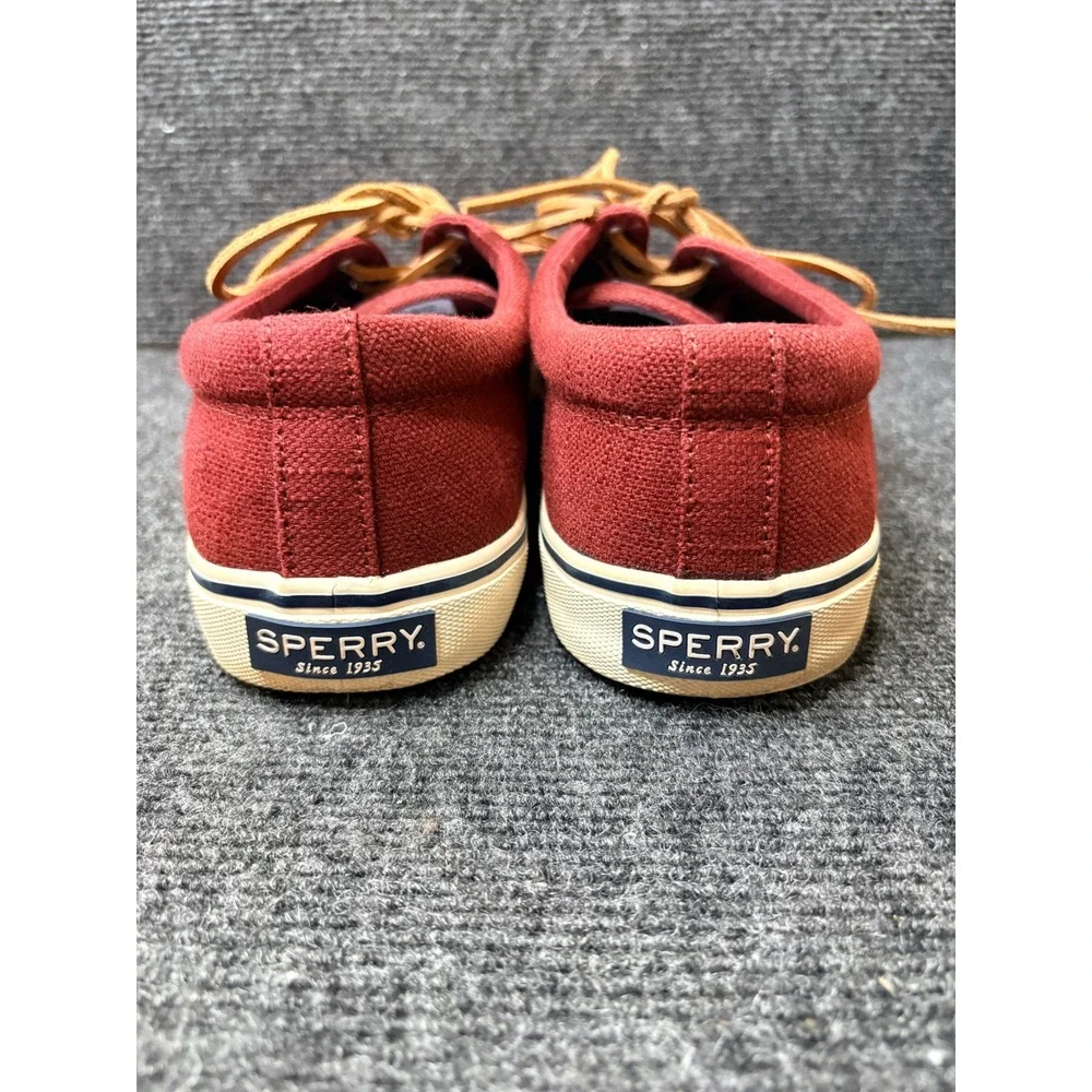 Sperry Mens Striper II CVO Burlap Red Canvas Sneakers STS23057 Size 11